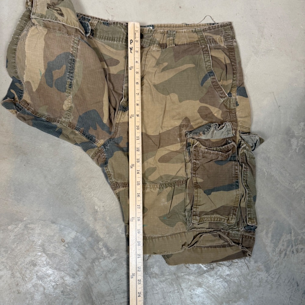 American Eagle Outfitters Mens 36 Camo Cargo Shorts AE3 Ripstop Distressed Y2K - Picture 8 of 8
